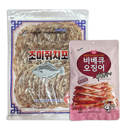 조미쥐치포400g+바베큐오징어50g